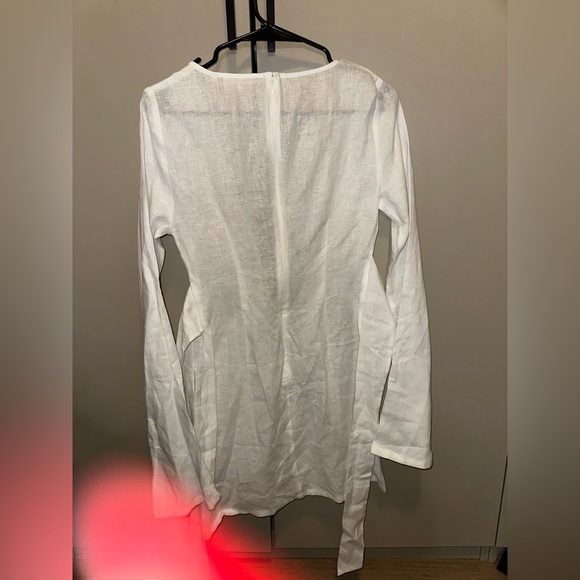 MONDAY Swimwear MONTEGO Mini Dress White Linen Regular size Petite - Picture 8 of 10